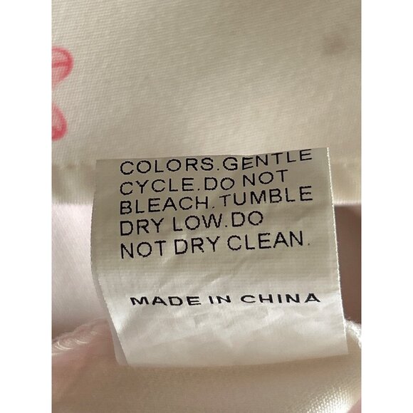 Floral White & Pink Midi Dress With Short Sleeves Back Zip Vtg Style Size XL - Picture 5 of 7